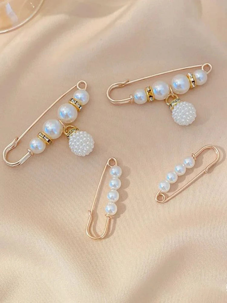 4PCS Waist Adjustment Uniform Clothing Extended Buckle And Waist Adjustment Buckle Pearl Broocated Fashion Decorative Accessorie clothes - unique