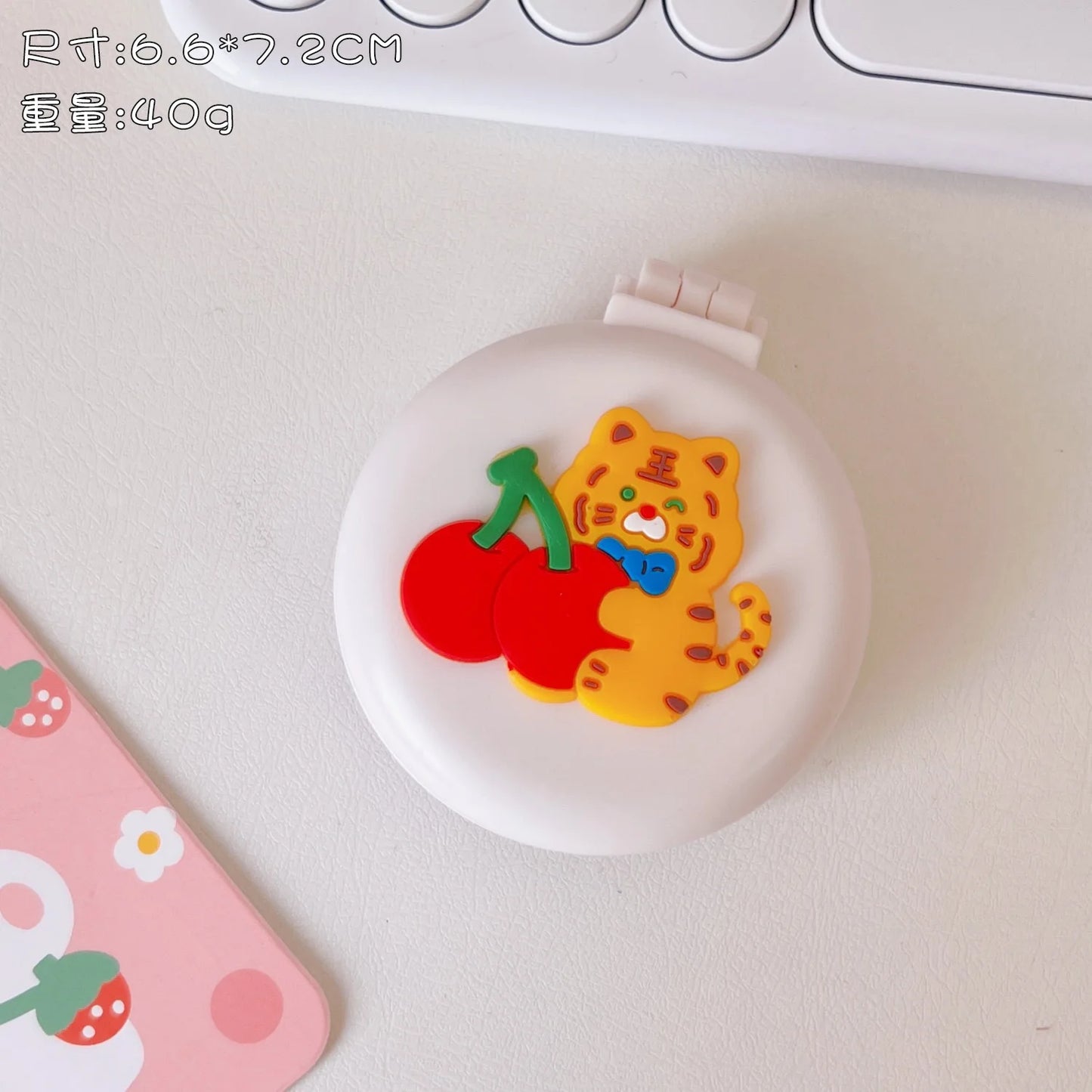 Mini Cute Foldable Head Massager Cartoon Air Bag Hair Comb Air Cushion Comb with Makeup Mirror Portable Hair Styling Comb Tools