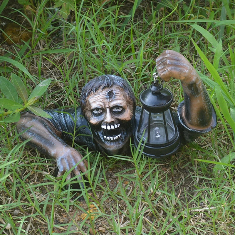 Halloween Zombie Spooky Lantern Decor Scary Garden Statue Outdoor Holiday Party Craft Decor Supplies Haunted House Horror Props
