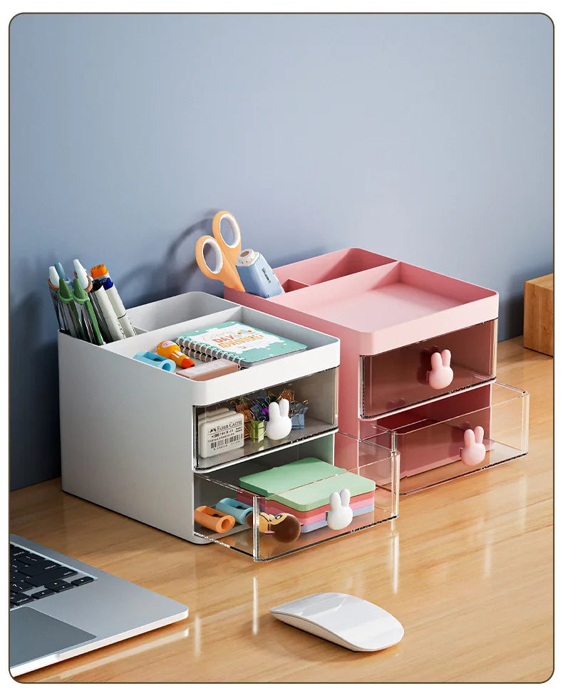 Desktop pen holder, office desk, student desk, pen holder, simple, fashionable, creative, cartoon cute, transparent pen holder, office supplies