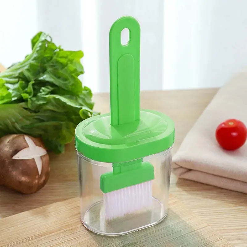 1Pc Oil Brush Pancake Oil Brush Integrated Oil Pot Brush With Bottle Kitchen Dustproof Household High Temperature Baking Tool - unique