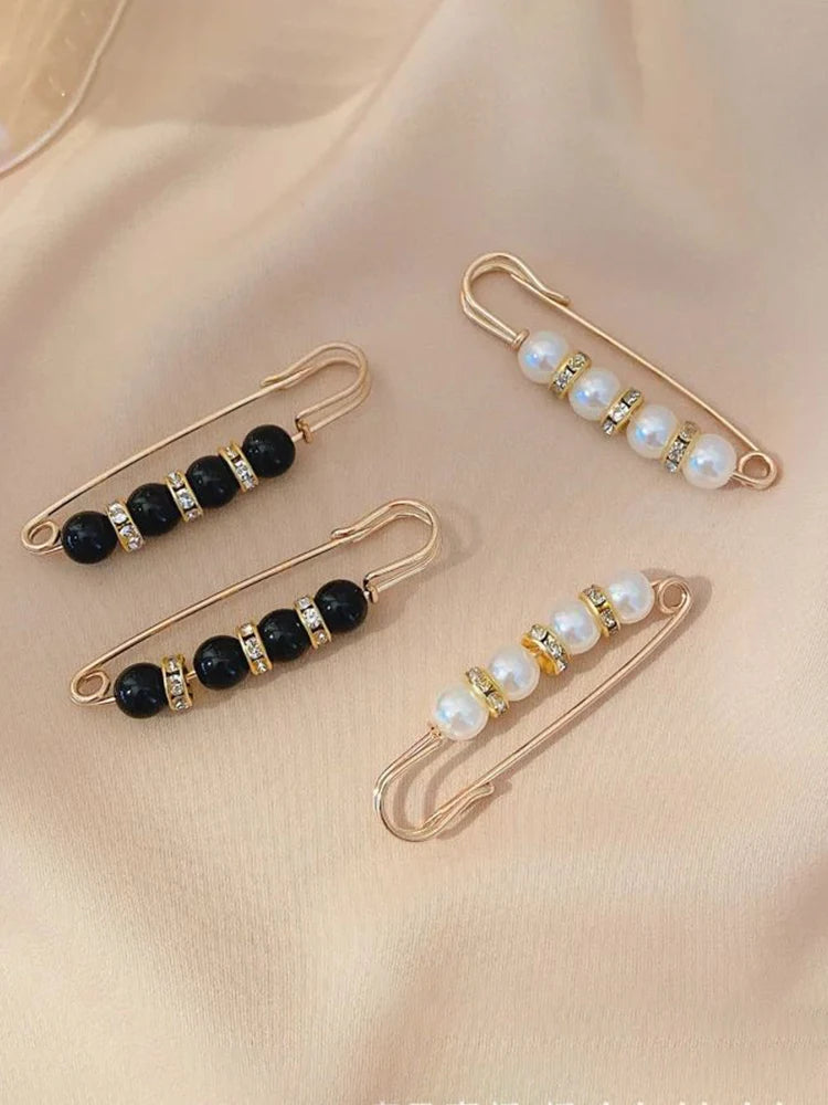 4PCS Waist Adjustment Uniform Clothing Extended Buckle And Waist Adjustment Buckle Pearl Broocated Fashion Decorative Accessorie clothes - unique