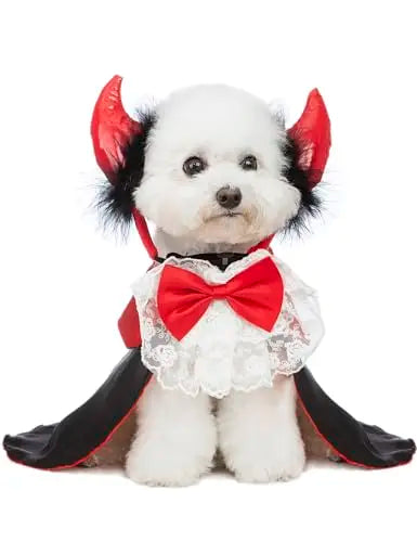 New Dog Halloween Costume Pet Demon Shirts with Vampire Headband Puppy Halloween Costumes for Small Dogs Cloak 2024