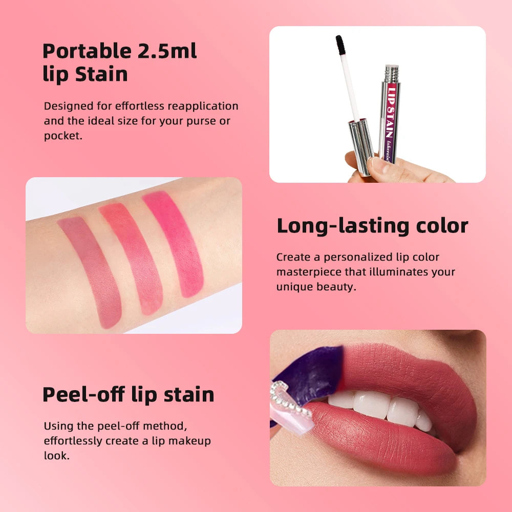 Long Lasting Lip Inks Korean Matte Lip Tint Peel Off Matte Tick for Lips Stick Liquid Lipstick Waterproof Makeup