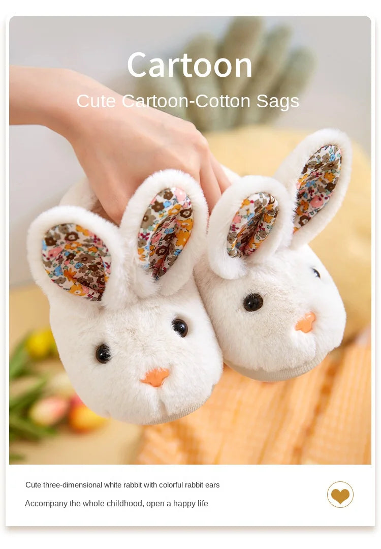Kid Shoes Girl Fur Slippers Anti Slip Warm Slippers Fashionable Color Matching Cotton Slipper Autumn Winter Thick Bottom Slipper