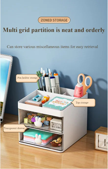 Desktop pen holder, office desk, student desk, pen holder, simple, fashionable, creative, cartoon cute, transparent pen holder, office supplies