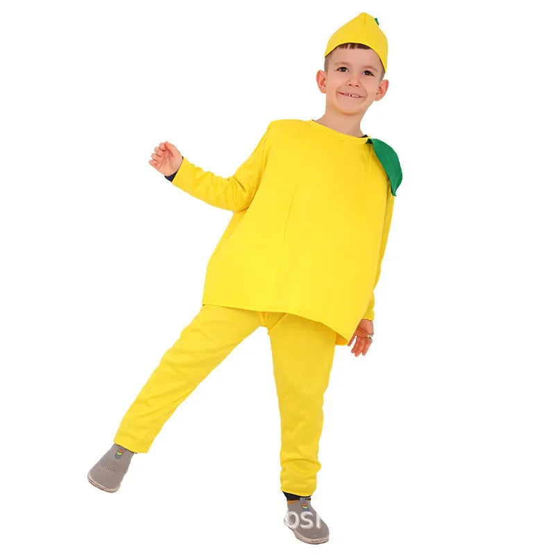 Halloween Kids Girls Boys Children Fruit Vegetable Costume Watermelon Strawberry Banana Tomato Outfit Cute Cosplay Party