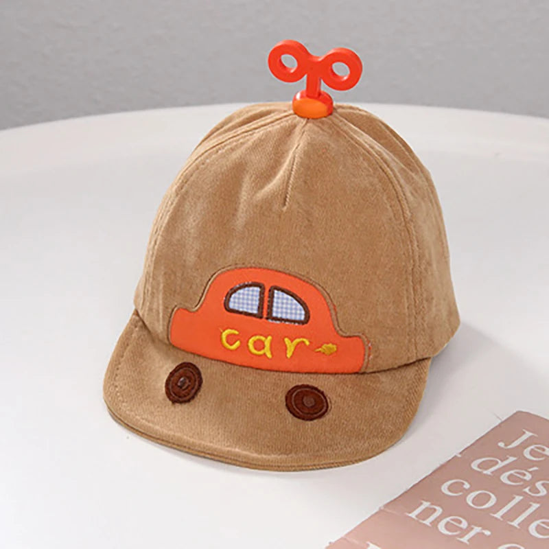 Spring Autumn Thick Cotton Children Duck Tongue Hat Cute Cartoon Car Baby Peaked Caps Boys Girls Fashion Baseball Hat Kids Visor