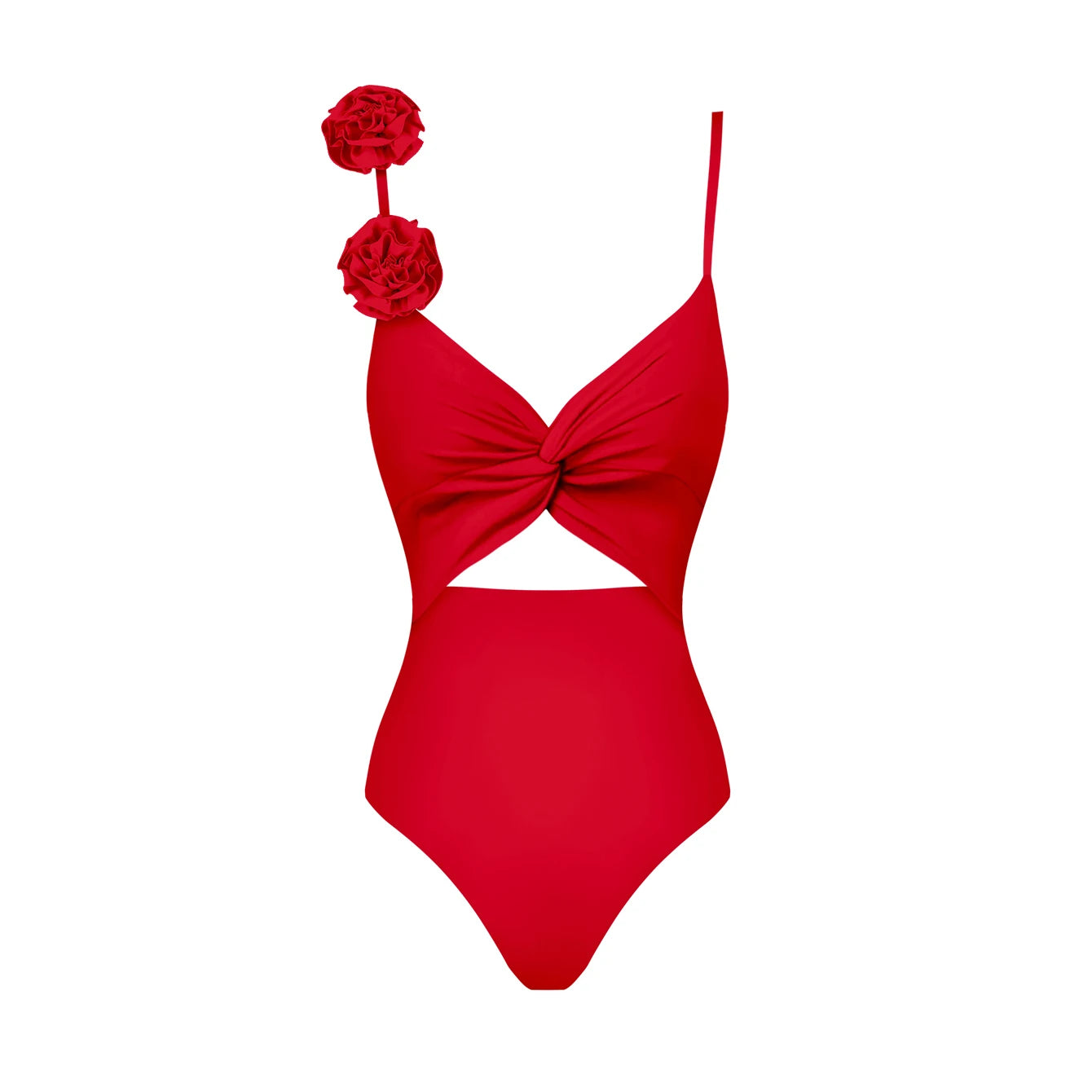 Red Flower Swimsuit With Cover Up Luxury Woman Swimwear Off Shoulder Swim Suits Female Sliming Bodysuit Chic Beachwear