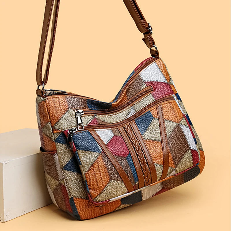Women's Elegant Vintage Crossbody Bag Trendy Hand Bag Fashion Multi-pockets Shoulder Bag All-match Retro Crossbody Bag for Daily use