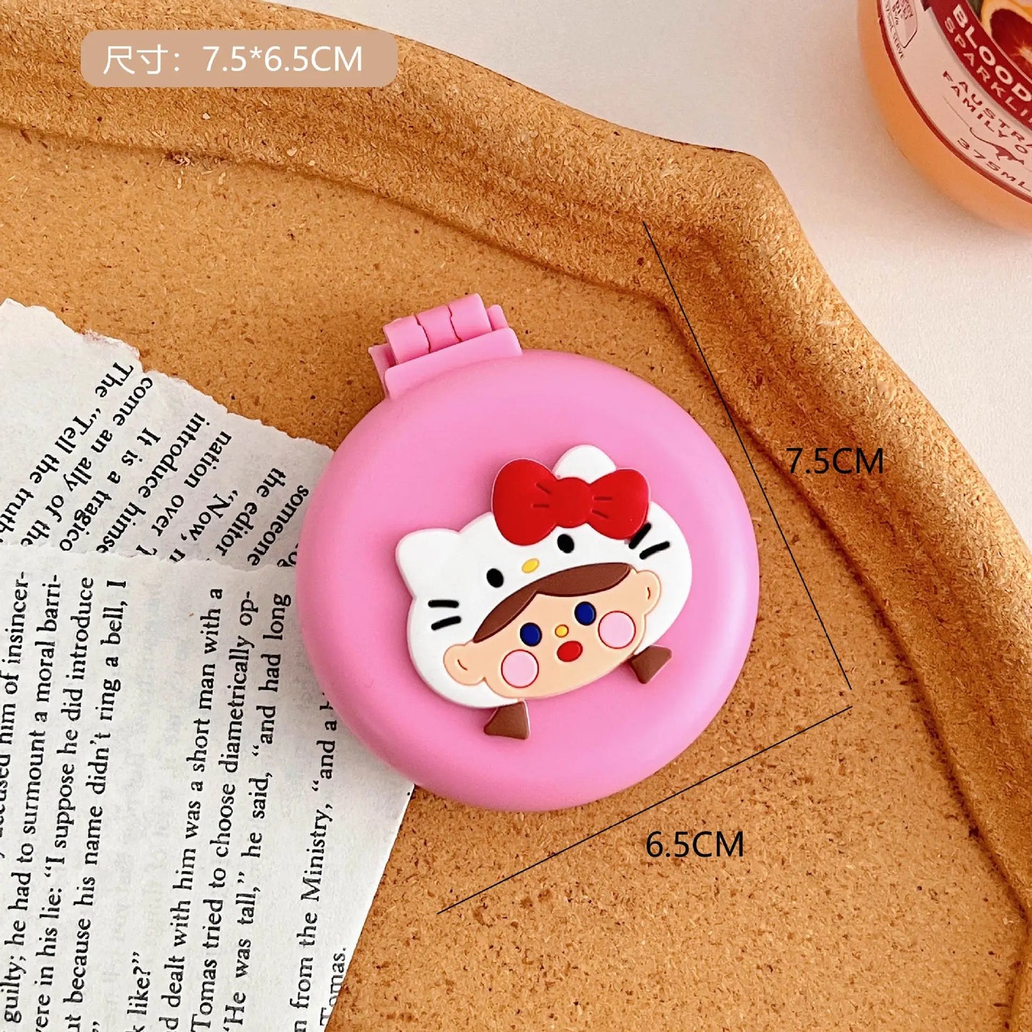 Mini Cute Foldable Head Massager Cartoon Air Bag Hair Comb Air Cushion Comb with Makeup Mirror Portable Hair Styling Comb Tools