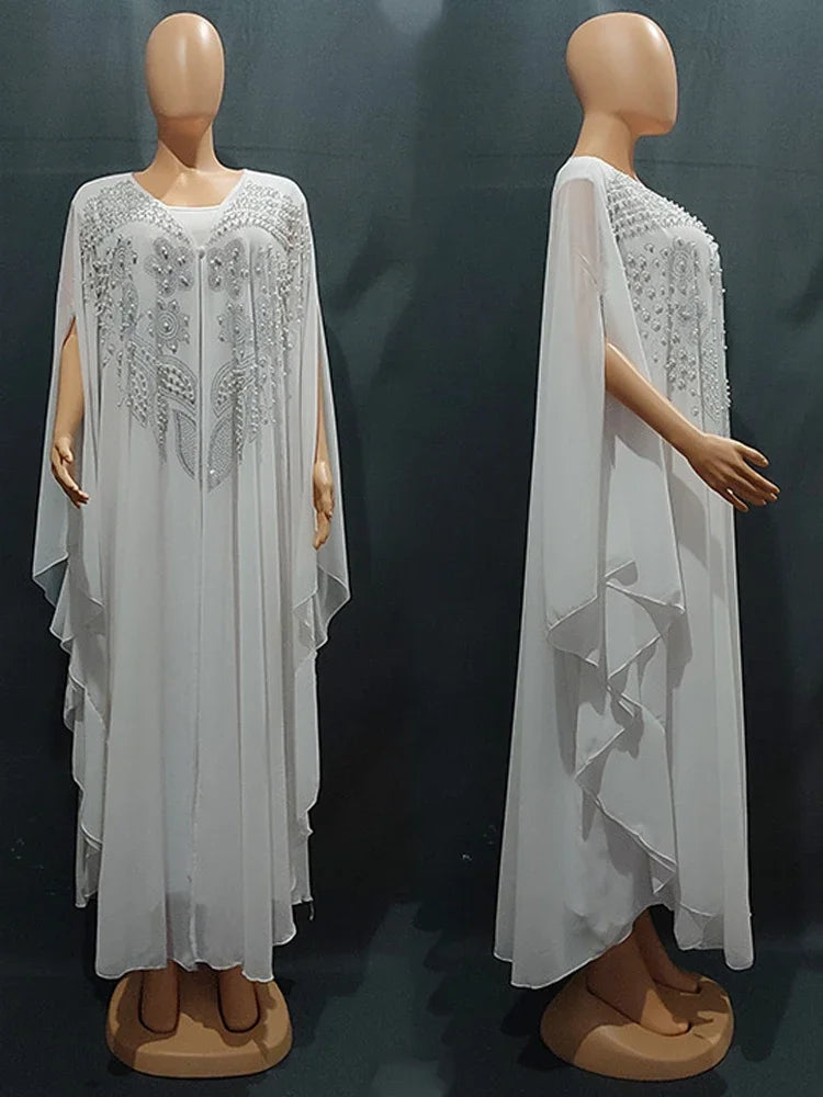 Abayas For Women Dubai Luxury Chiffon Boubou Muslim Fashion Dress Caftan Wedding Party Occasions Djellaba Femme
