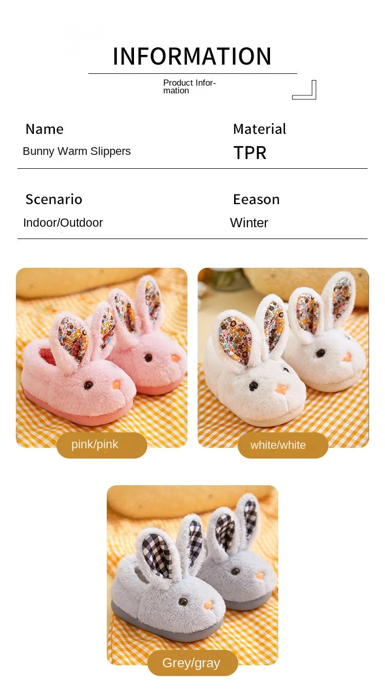 Kid Shoes Girl Fur Slippers Anti Slip Warm Slippers Fashionable Color Matching Cotton Slipper Autumn Winter Thick Bottom Slipper