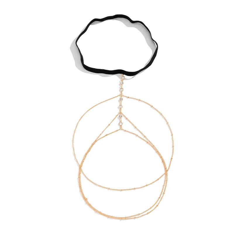 New Women Bohemian Thigh Chain Simple Star Body Chains for Women Double-layer Metal Body chain Fashion Thigh Jewelry Leg Cha