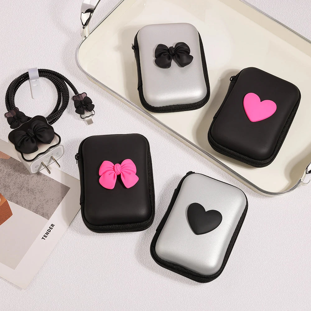 Cute Ins Cable Protector For iPhone iPad 18W/20W Charger Protective Case With Storage Bag Cable Management Wire Cord Unique Organizer