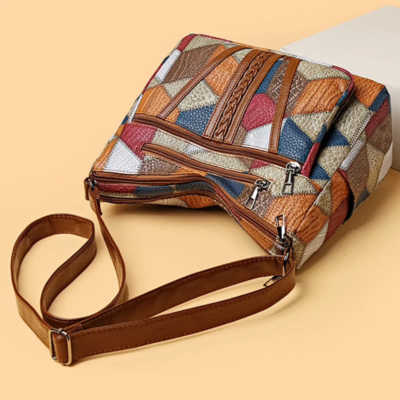 Women's Elegant Vintage Crossbody Bag Trendy Hand Bag Fashion Multi-pockets Shoulder Bag All-match Retro Crossbody Bag for Daily use
