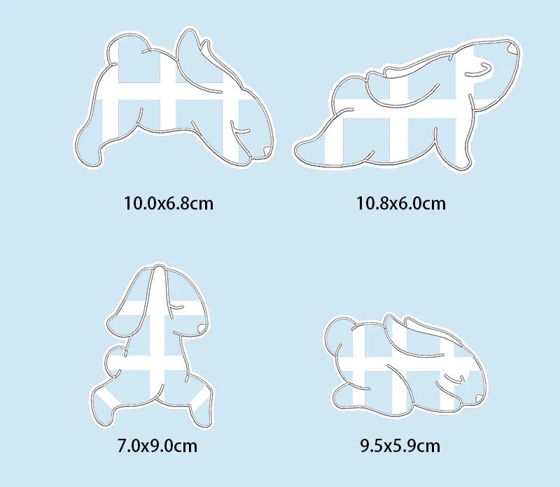 1/4pcs Cute Yoga Rabbit Easter Christmas Plastic Cookie Embossed Mold Fondant Cookie Cutter Bunny Biscuit Mold DIY Baking Tools