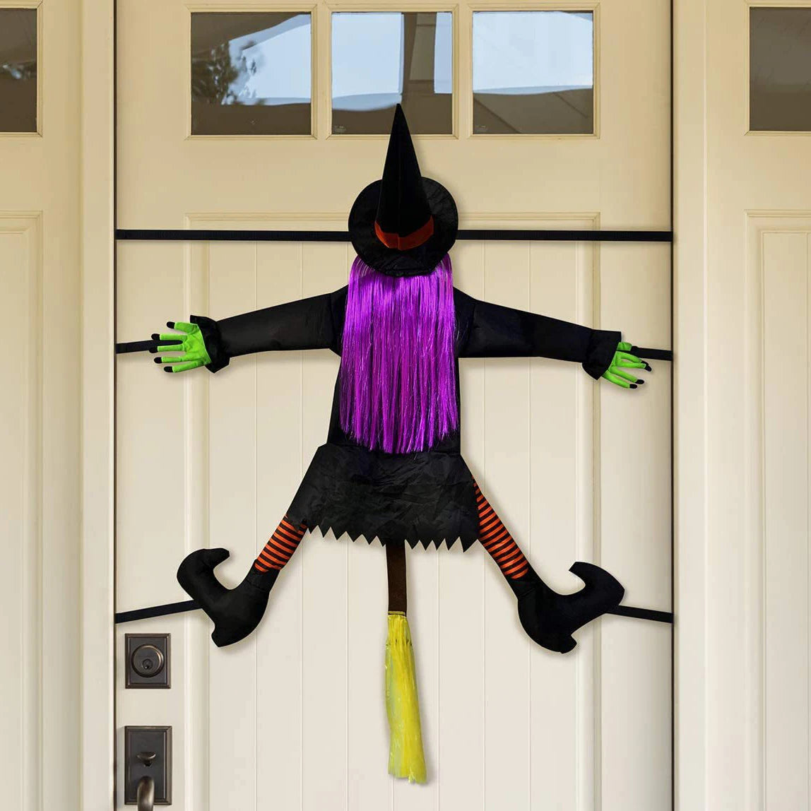 Halloween Witch Crashing Into Tree Decoration 2025 - Animated Witch Doll for Outdoor Yard, Porch & Door Spooky Decor