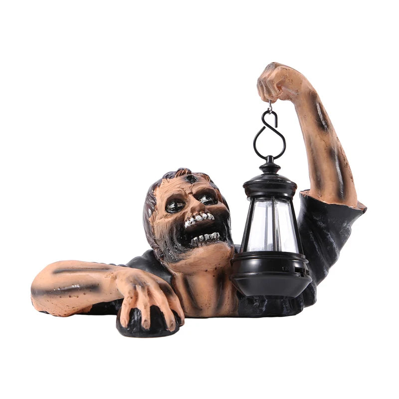 Halloween Zombie Spooky Lantern Decor Scary Garden Statue Outdoor Holiday Party Craft Decor Supplies Haunted House Horror Props
