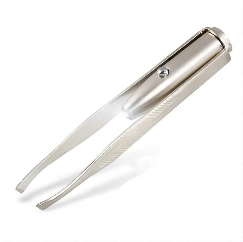 1pc Portable Stainless Steel Smart Design Eyebrow Hair Remove Tweezer With LED Light Makeup Tool - unique