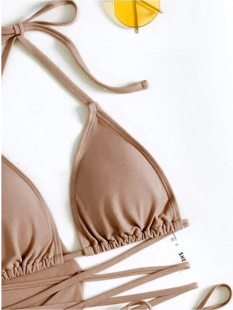New Conservative Four Piece Solid Color Tassel Hoodie, Mesh Skirt, Bikini Swimsuit for Women