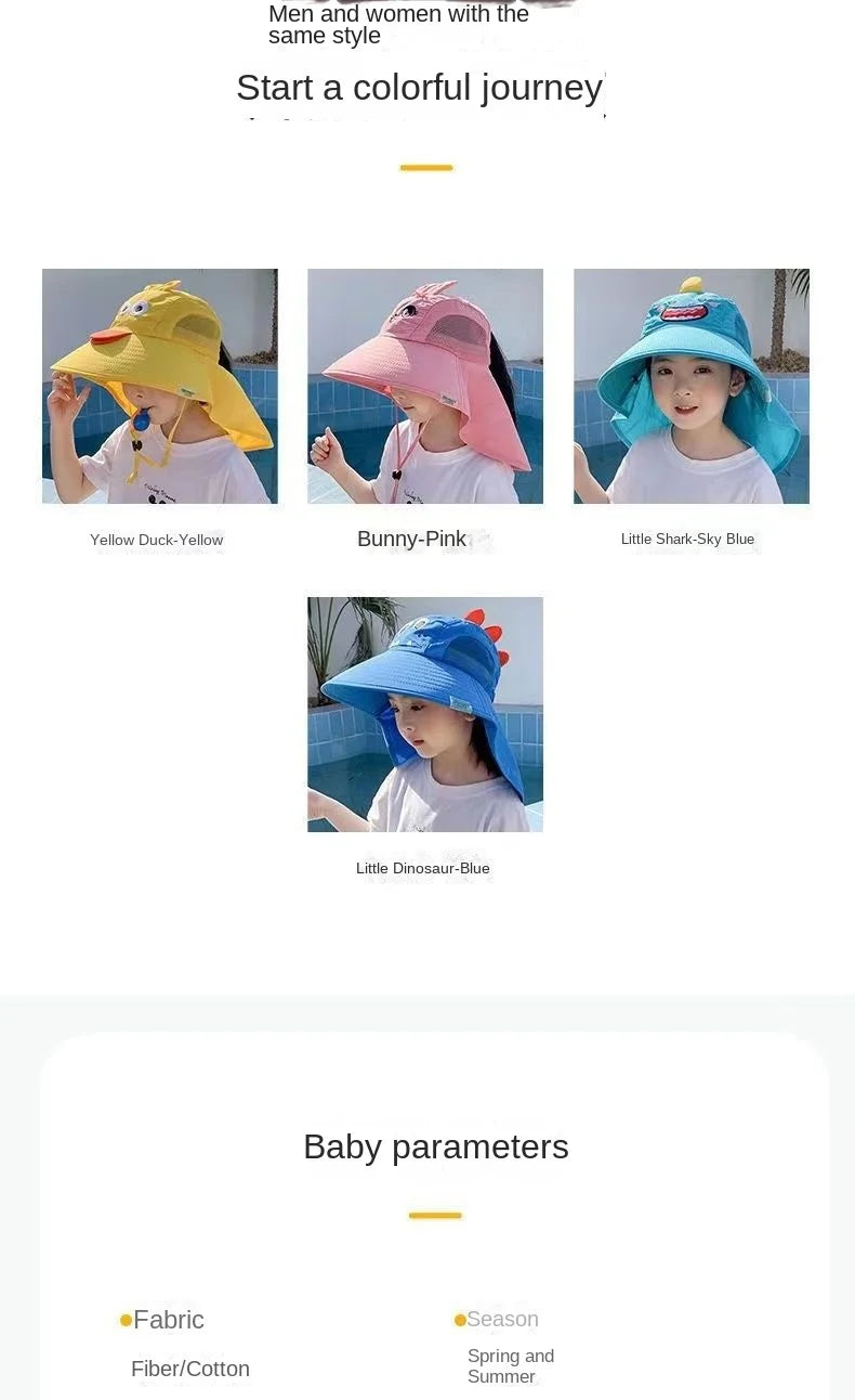 Kid Hat Summer Cap UV Protection Hats Beach Hats Large Brim Fisherman Hats