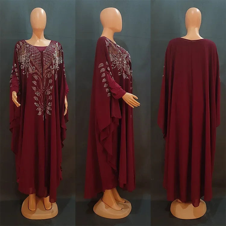 Abayas For Women Dubai Luxury Chiffon Boubou Muslim Fashion Dress Caftan Wedding Party Occasions Djellaba Femme