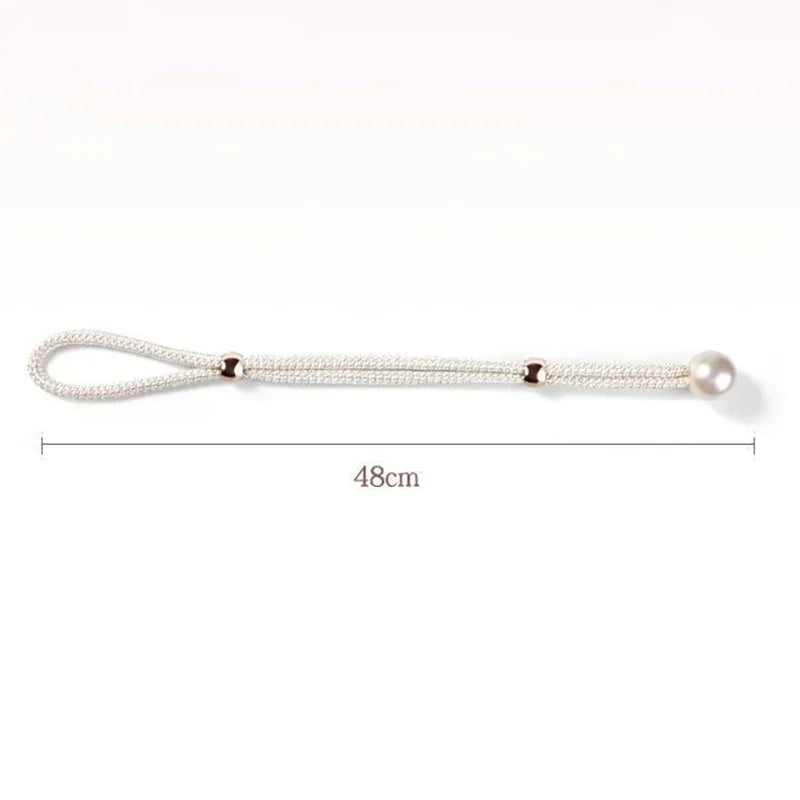 2pcs Pearl Curtain Tiebacks, Curtain Pearl Tiebacks, Decorative Fixings, Rope Curtain Tiebacks No Punch Adjustable Pull-outs