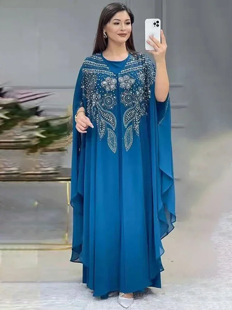 Abayas For Women Dubai Luxury Chiffon Boubou Muslim Fashion Dress Caftan Wedding Party Occasions Djellaba Femme