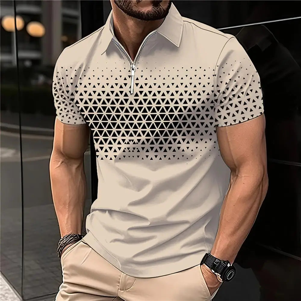 Summer T Shirts for Men Short Sleeve Men's Clothing Collar 3D Printing mon