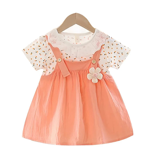 0-4Y Elegant Baby Girl Dress Lace Doll Coller Lovely Party Toddler Costume Flower Princess Outfit