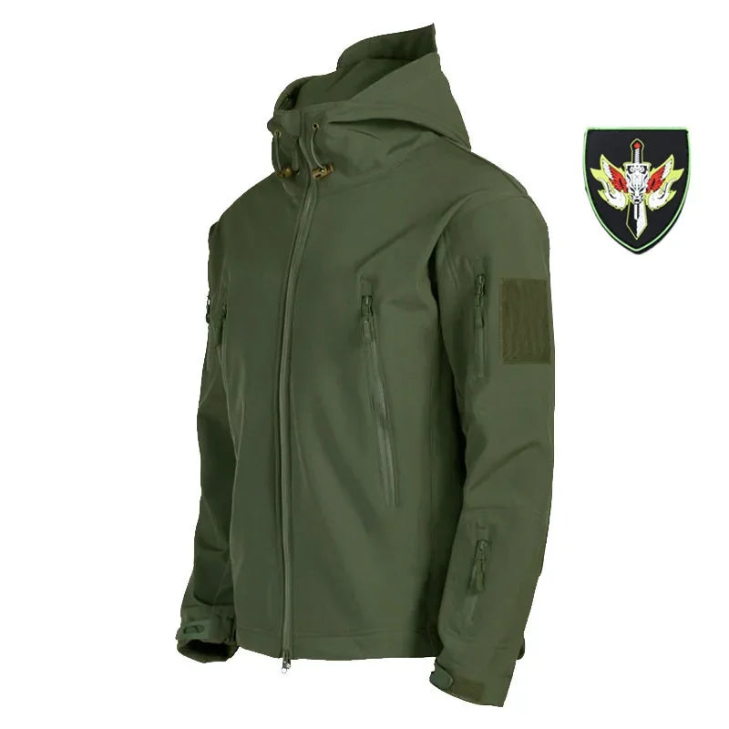 5XL 6XL Men's Tactical Hiking Shark Skin Soft Shell Wind Proof Waterproof Hooded Thermal Outdoors Field Tactical Jacket Pants