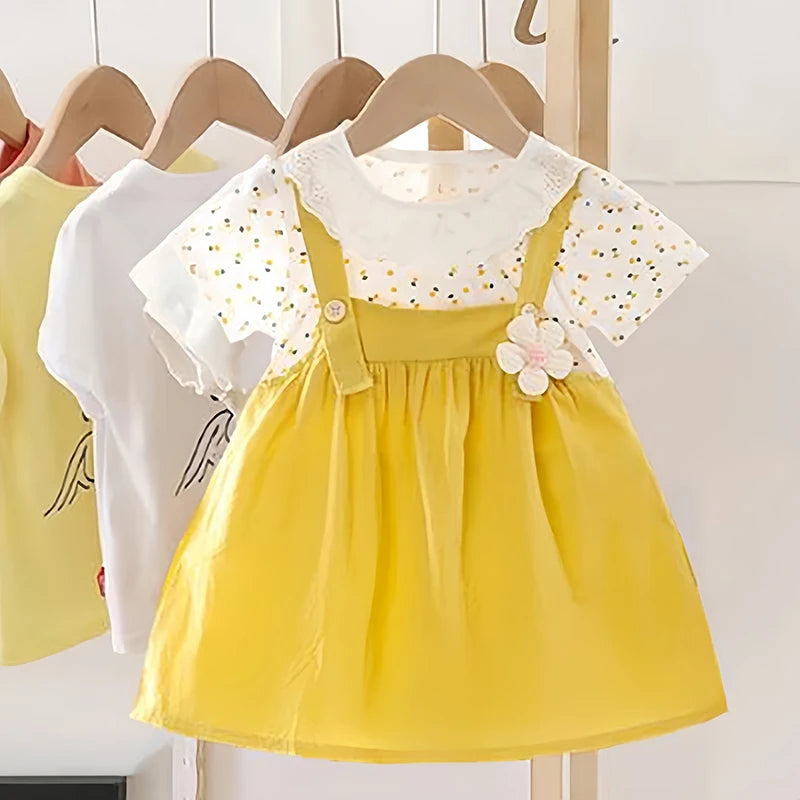 0-4Y Elegant Baby Girl Dress Lace Doll Coller Lovely Party Toddler Costume Flower Princess Outfit