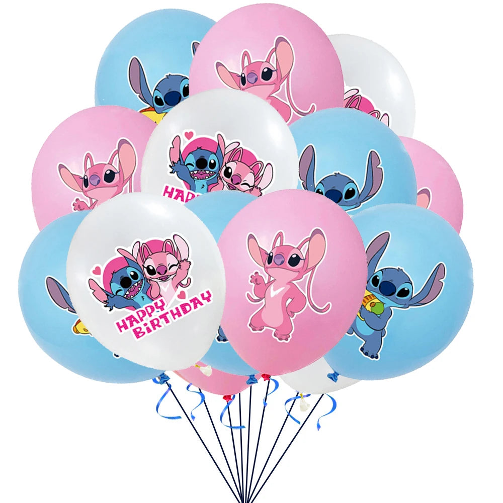 10 STÜCKE 12 Zoll Disney Lilo und Stitch Latexballons Set Globo Junge Mädchen Geburtstagsparty Babyparty Party Dekorationen Kinderspielzeug