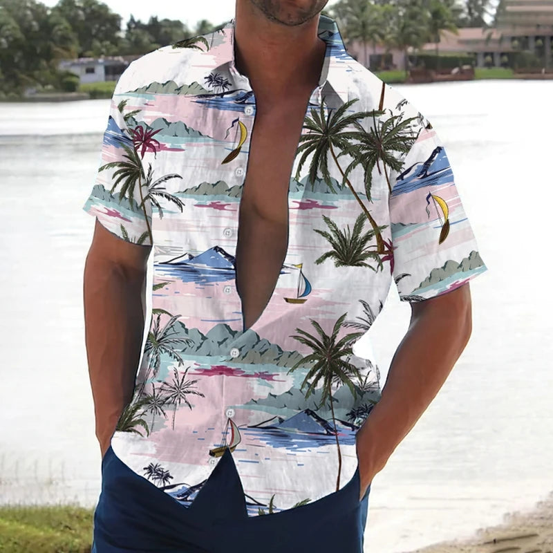 Summer Men Hawaiian Shirt 3d Plant Shirt For Men mon