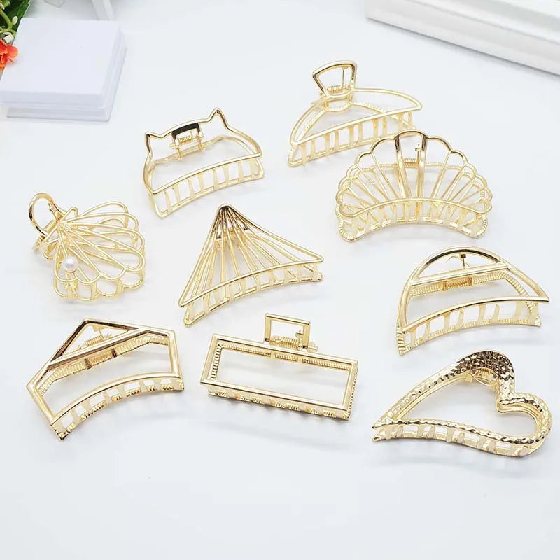 Fashion large Simple Wild Geometric Hair Claw For Women Girls Clamps Hair Crab Metal Women Hair Clip Claw Accessories Headwear
