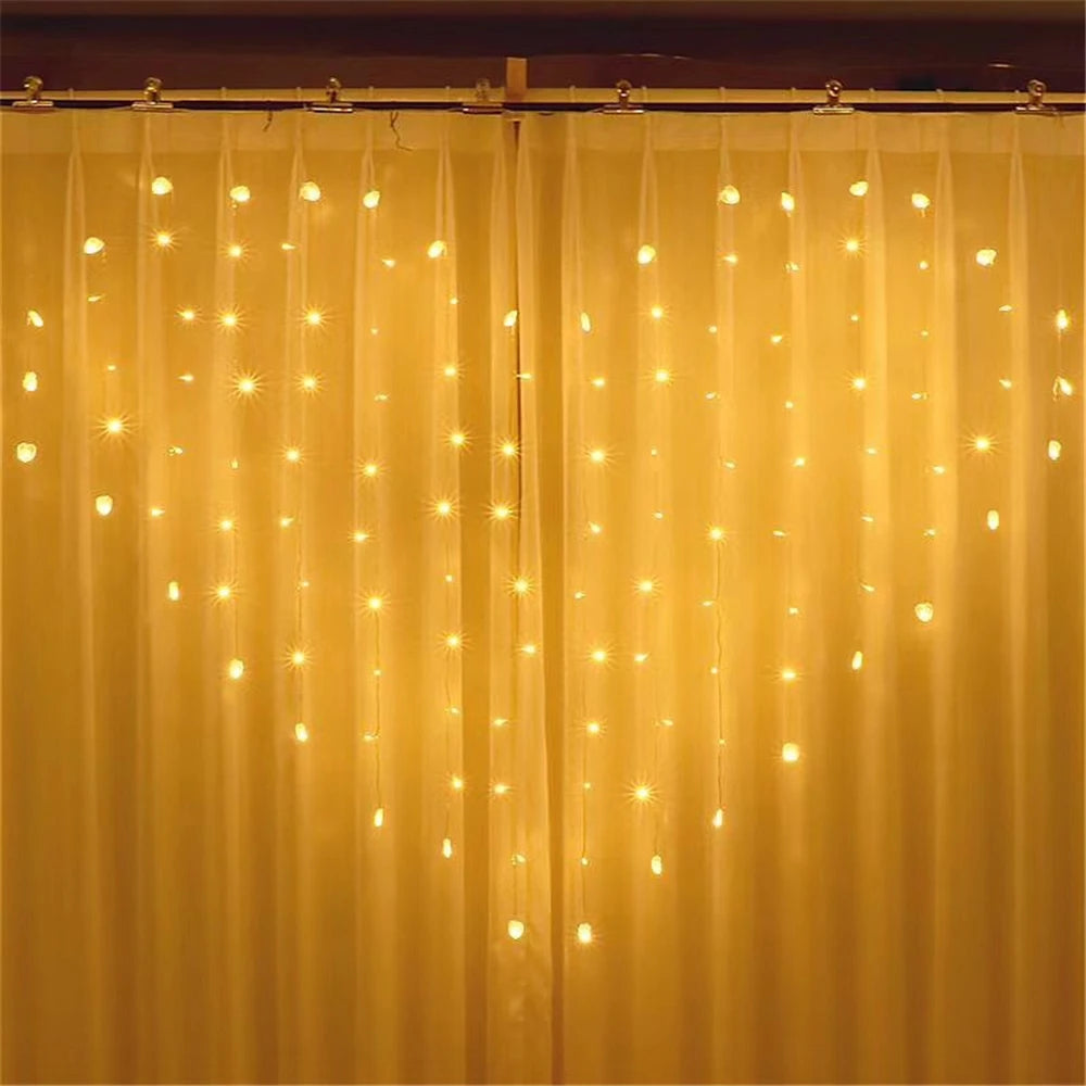 Led Heart String Lights For Room Heart Curtain Light With Photo Clip Butterfly Ornaments Valentine Wedding Decorations 2mX1.5m