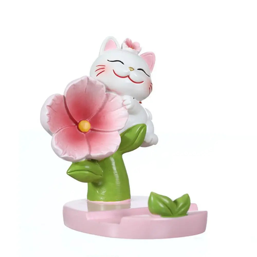 Shake Head Lucky Cat Car Decoration Cartoon Cat Waving Arm Mini Lucky Cat Figure Resin Multipurpose Maneki Neko Ornament