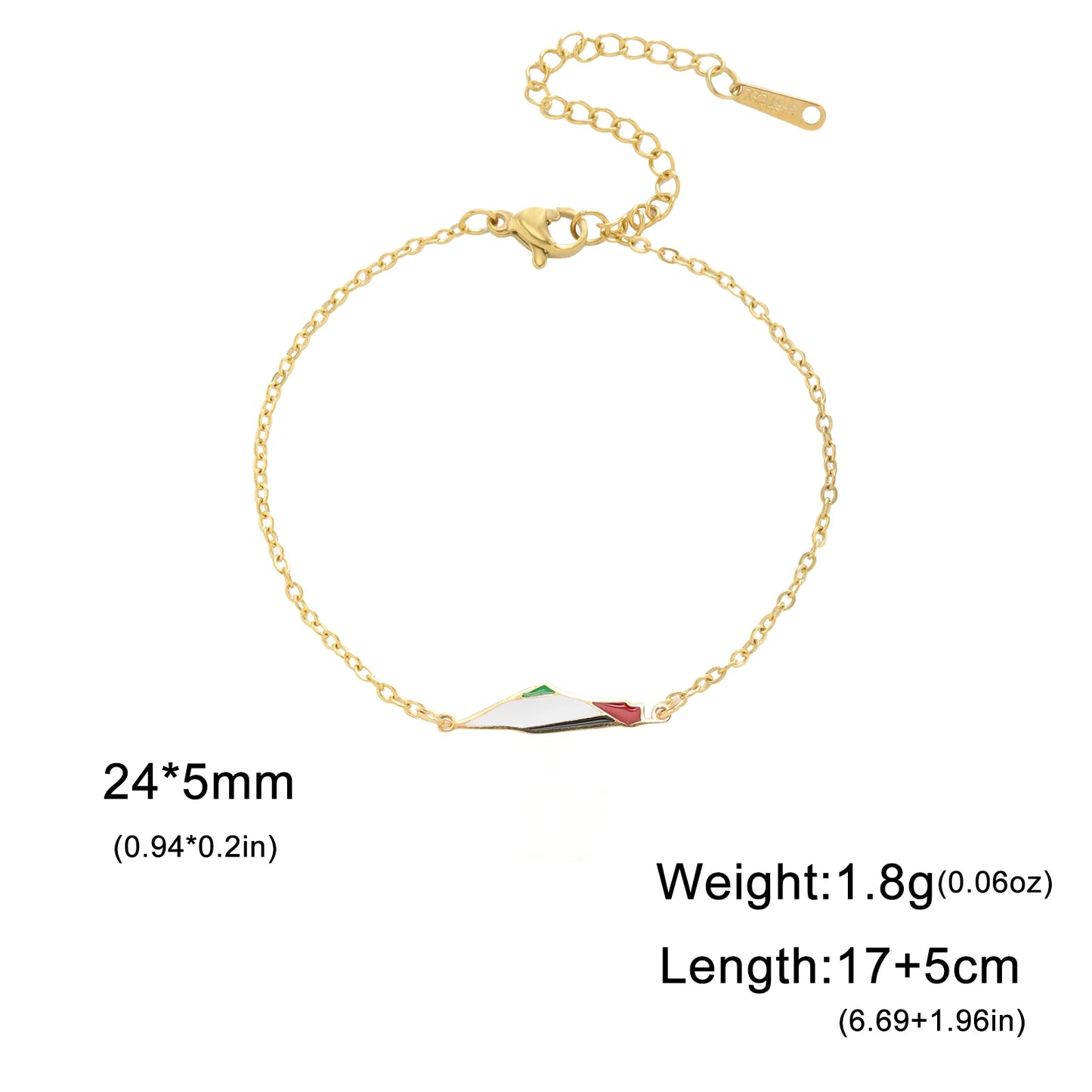 Palestine Flag Braided Rope Bracelets for Women Men Red Black White Green Natural Stone Beads Bracelet Jewelry Gift Wholesale