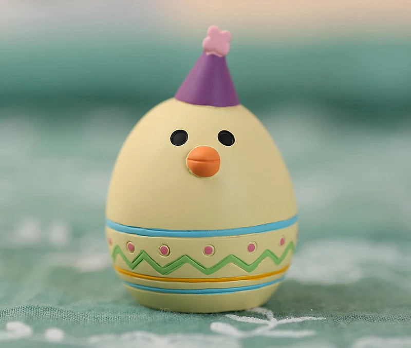 Easter Garden Party Colored Egg Rabbit Garden Ding Cat Sleeps in Spring Travel Doll Resin Home Decoration Festival Gift Crafts