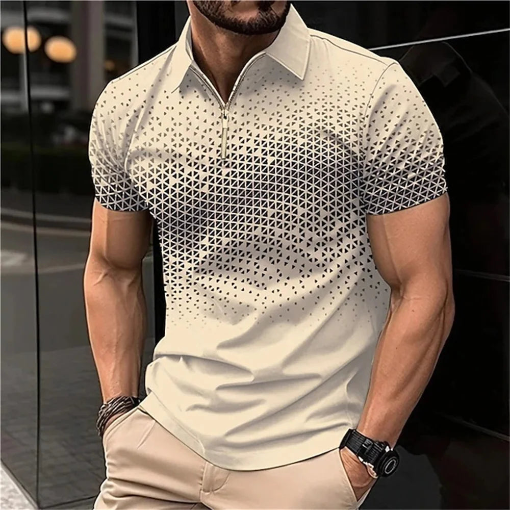 Summer T Shirts for Men Short Sleeve Men's Clothing Collar 3D Printing mon