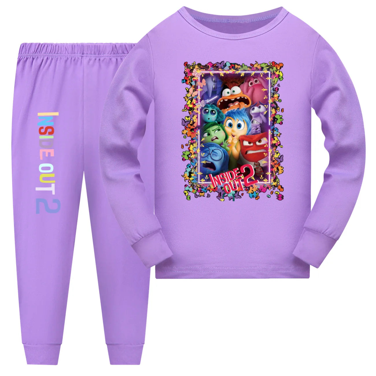 Inside Out 2 Clothes Children Pijama Set Baby Girls Long Sleeve Pajama Sets Toddler Boys Nightwear Kids Cute JOY SADNESS Pyjamas