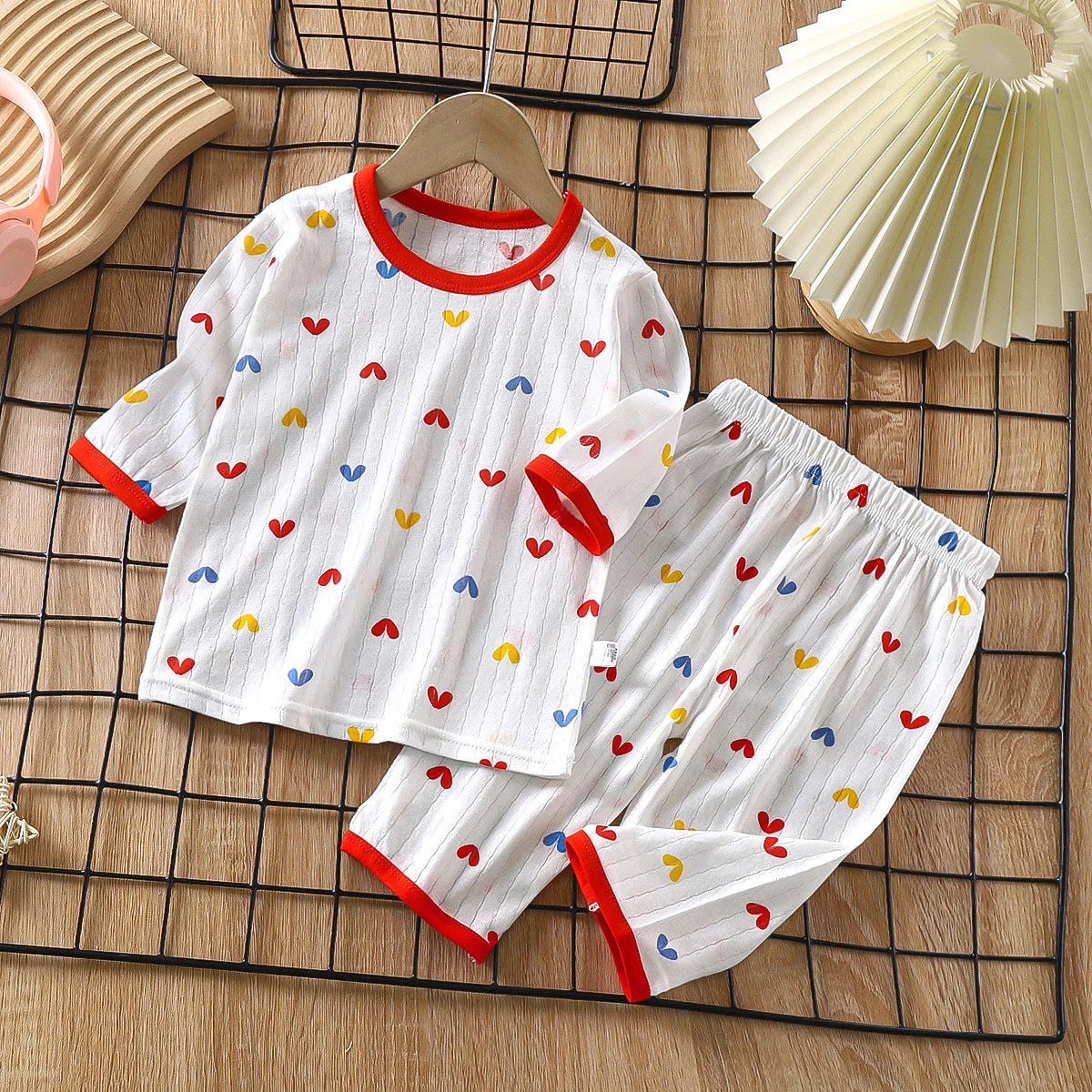 Baby-Schlafanzug-Sets aus Baumwolle, für Kleinkinder, langärmelig, Baby-Nachtwäsche, Pyjamas, Kinder, Cartoon-Stil, Homewear-Kleidung