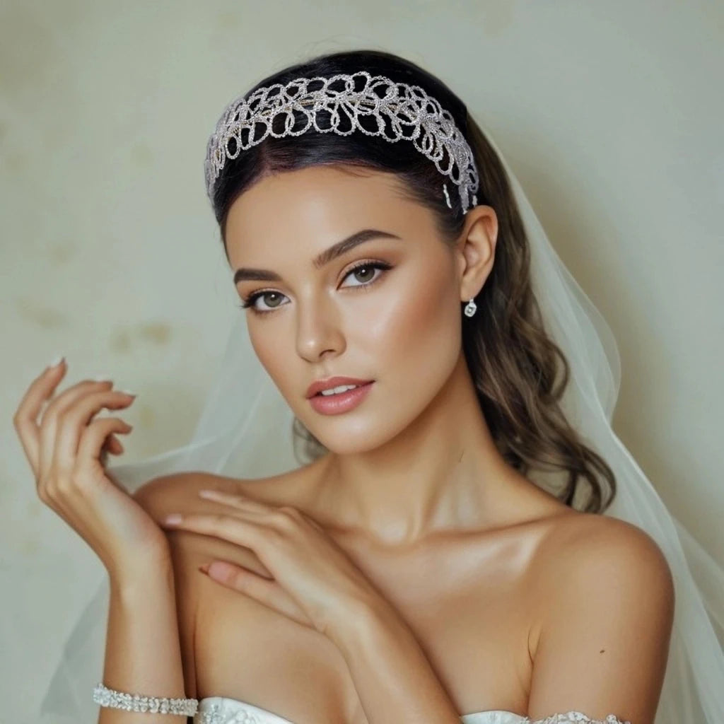 Bridal Rhinestone Hair Hoop Shiny Crystals Hair Band Girls Hair Accessories Bride Headdress Wedding Headwear For Party HP583