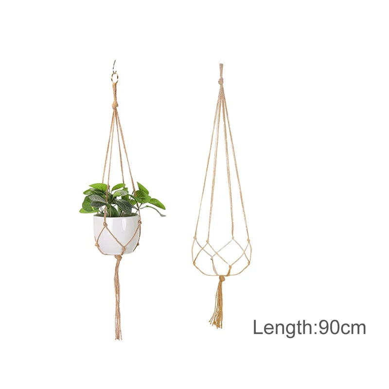 Hanging Plant Handmade Macrame Courtyard Garden Decoration