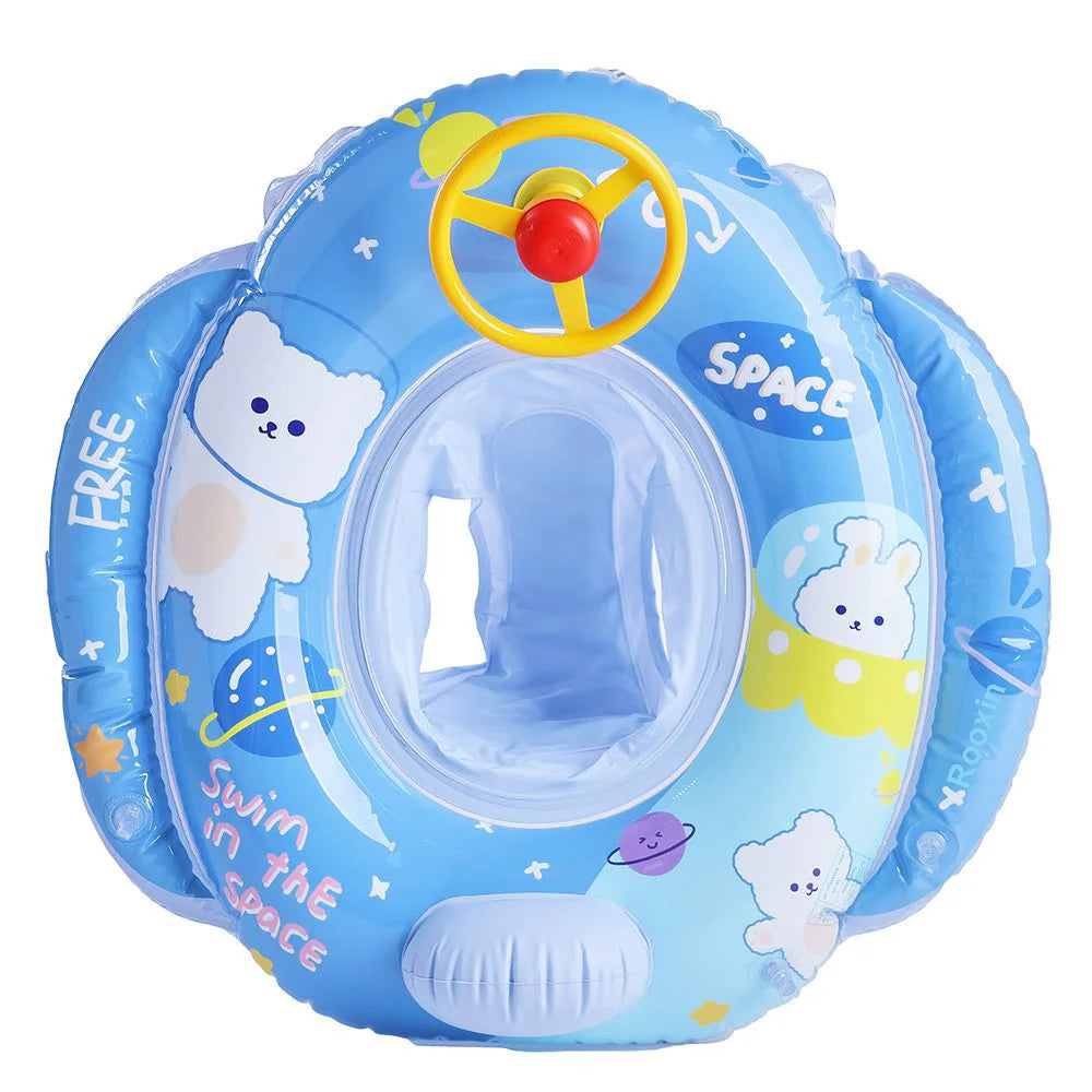 Rooxin Flamingo Swimming Circle Baby Infant Float Pool Swimming Ring With Sunshade Floating Seat Summer Beach Pool Party Toys