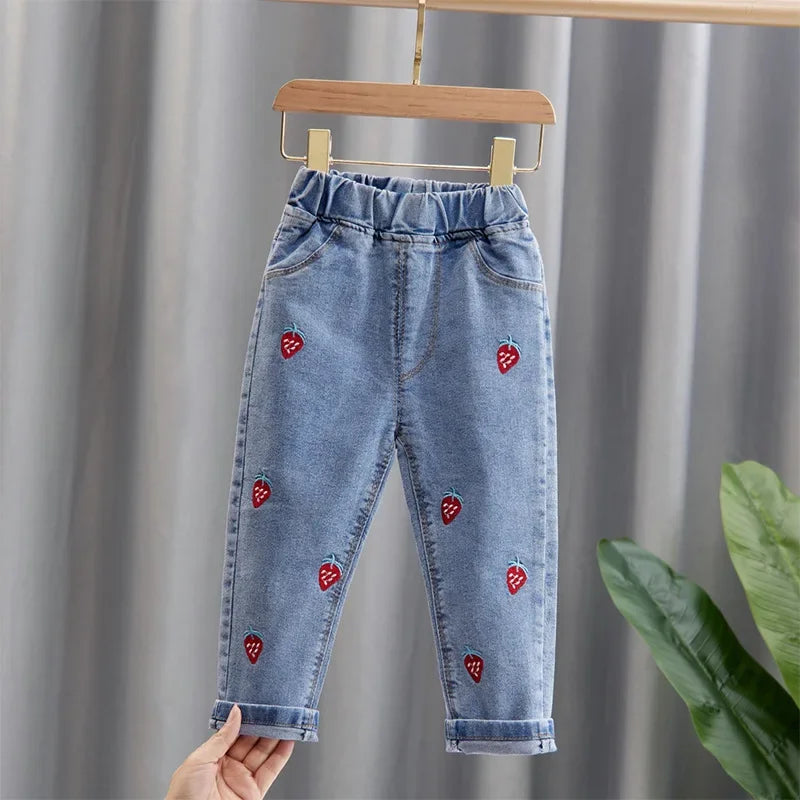 Kinder Baby Mädchen Freizeitkleidung Jeans Rosa Schleife Hose Kleinkind Säugling Denim Kleidung Hosen Kinder Unterteile 1 2 3 4 5 6 Jahre