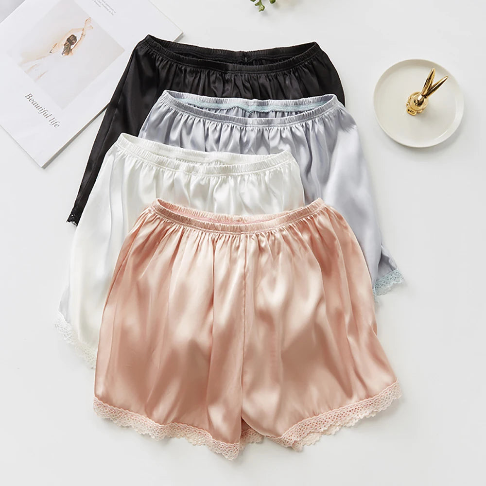 Comfortable Home Summer Satin Girl For Dress Spring Safety Shorts Pants Boxer Panties Lace Women's Breeches