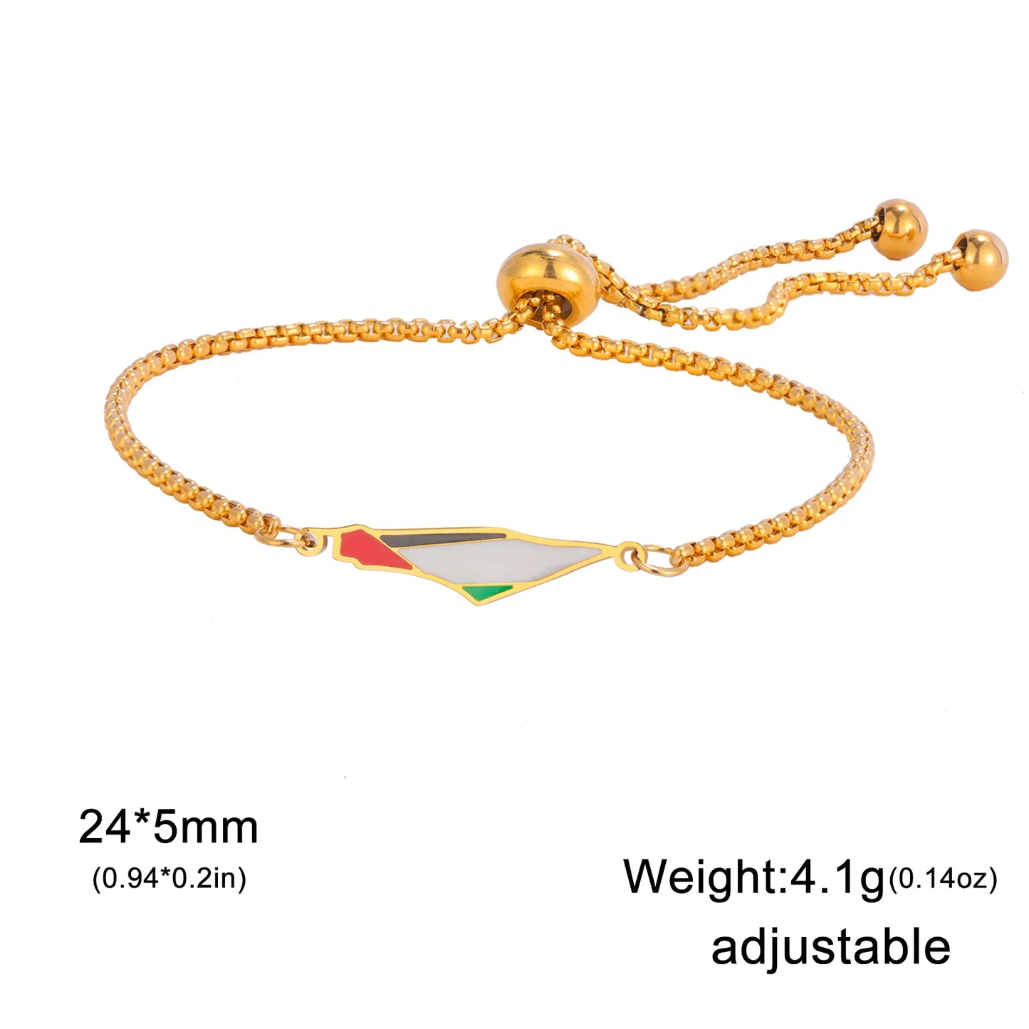 Palestine Flag Braided Rope Bracelets for Women Men Red Black White Green Natural Stone Beads Bracelet Jewelry Gift Wholesale
