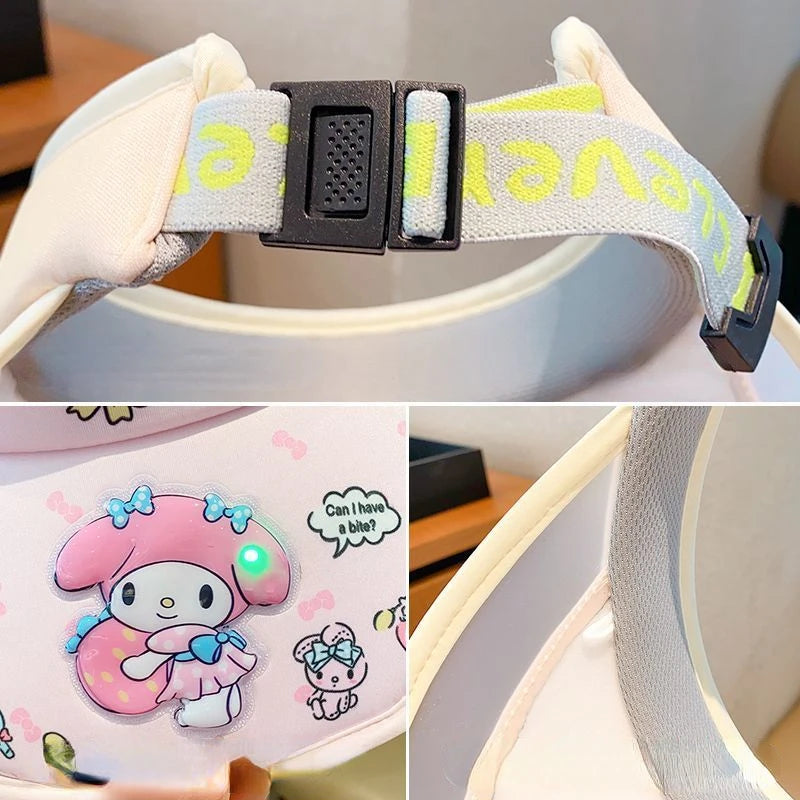 Original Hello Kitty Sanrio Kuromi Stitch Child Hat Cartoon Sun Hat Summer Sun Protection Anti-UV Empty Top Sunhat Girls Gifts